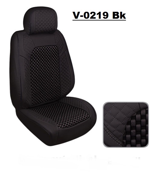 Набор чехлов на сидения автомобиля V-0219 Bk полный к-т экокожа черные